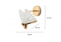 kinkiet złoty butterfly M, lampy ścienne złote butterfly M