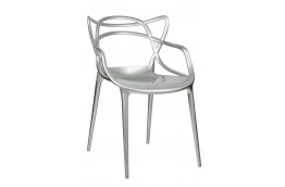 Krzesło LUXO srebrne, krzesła z tworzywa srebrne, srebrne krzesła luxo
