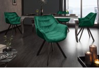  krzesła tapicerowane aksamitem Legend, krzesła zielone z aksamitu Legend, krzesła do jadalni