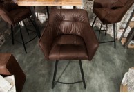 Krzesło barowe szare z mikrofibry Rock, krzesła barowe Rock, hokery barowe z mikrofibry