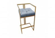 Krzesło barowe na złotym stelażu Lori - bluvel, krzesła barowe nowoczesne, hokery barowe