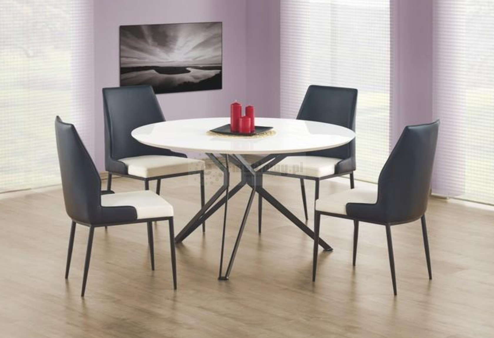 Table ronde blanche extensible