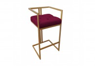 Krzesło barowe na złotym stelażu Lori, krzesła barowe stabilne, hokery  do salonu