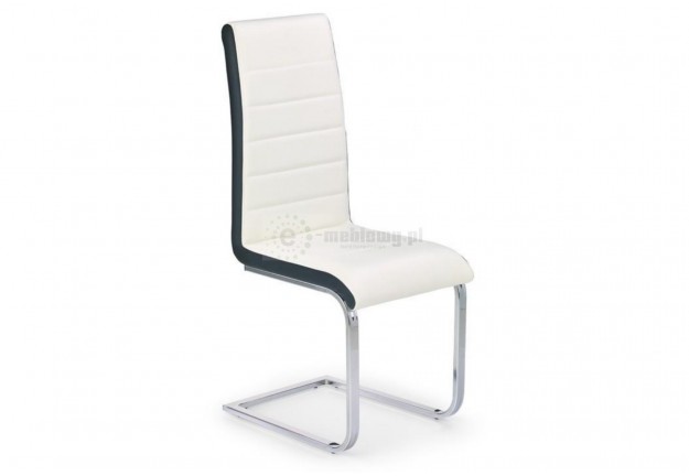 krzesło, krzesła, krzesło do jadalni, krzesło do salonu, krzesło ekoskóra, biały, chromowane