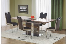 stół do jadalni, stół nowoczesny,stół-połysk-jasny-brąz,ciemny brąz, stół lakierowany
