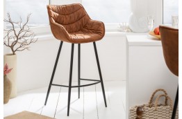 Krzesło barowe brązowe z mikrofibry The Dutch Comfort