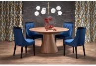 Stół okrągły do salonu 136 cm Henderson orzech, stoły okrągłe do salonu, stoły okrągłe do jadalni