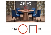 Stół okrągły do salonu 136 cm Henderson orzech, stoły okrągłe do salonu, stoły okrągłe do jadalni