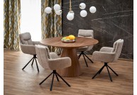 Krzesła tapicerowane obrotowe Vinati, zestaw stół i krzesła, krzesła do jadalni obrotowe