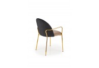 Krzesła na złotych nogach z podłokietnikami Vanita, krzesła do salonu, krzesła z podłokietnikami glamour