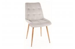 Krzesła tapicerowane Chic Velvet - nogi metal w kolorze dąb