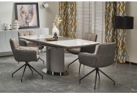 Krzesło tapicerowane obrotowe 360 stopni Bryan, zestaw stół i krzesła do jadalni, krzesła obrotowe 360 stopni