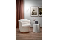 Kremowy fotel wypoczynkowy z tkaniny boucle Amy, fotel do sypialni boucle amy, fotel do przedpokoju amy