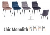 Krzesło tapicerowane Chic Monolith, krzesła nowoczesne z tkaniny monolith chic
