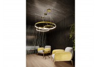 Lampa wisząca złoty połysk 78 cm  RIO LED 3000K, lampy wiszące złoty połysk okrągłe rio, lampy wiszące led