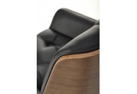 Fotel biurowy gavin czarny / orzech, fotele gabinetowe czarne gavin