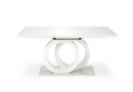 Stół rozkładany biało złoty 160 - 200 cm Galardo, stół biały rozkładany, białe stoły rozkładane galardo