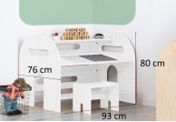 Biurko dziecięce drewniane Mundo, drewniane biurko dla dzieci mundo, biurka do pokoju dziecka, białe biurko dziecięce
