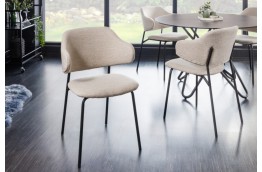 Szare krzesło tapicerowane boucle Alpine / czarne nogi
