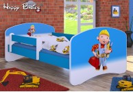 meble do pokoju dziecięcego, łóżko dla dziecka, łóżko dla chłopca, łóżko dziecięce bob budowniczy, niebieskie łóżko dla chłopca