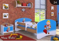 meble do pokoju dziecięcego, łóżko dla dziecka, łóżko dla chłopca, łóżko dziecięce bob budowniczy, bukowe łóżko dla chłopca