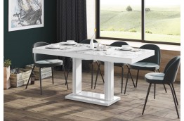 biało czarny stół lakierowany quadro, stół w połysku,nowoczesny stół do salonu quadro, rozkładany stół quadro