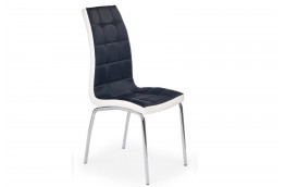 krzesło nowoczesne, krzesła, krzesło do salonu, krzesła do jadalni, ekoskóra, czarno-białe, nogi