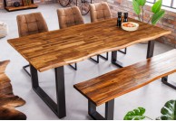 Stół drewniany do jadalni genesis 160 cm - akacja, drewniane stoły 160 cm w stylu industrialnym