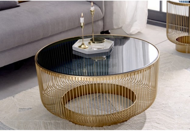 okrągły stolik kawowy złoty 80 cm Varia, okrągłe stoliki kawowe