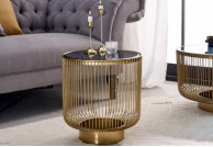 Stolik kawowy okrągły 40 cm Varia,  okrągły stolik kawowy złoty 40 cm Varia, okrągłe stoliki kawowe glamour