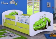 meble do pokoju dziecięcego, łóżko dla dziecka, łóżko dla chłopca, łóżko dziecięce samochód zielony, zielone łóżko dla chłopca