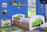 meble do pokoju dziecięcego, łóżko dla dziecka, łóżko dla chłopca, łóżko dziecięce samochód zielony, buk łóżko dla chłopca 