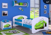  meble , łóżko dla dziecka, łóżko dla chłopca, łóżko dziecięce samochód zielony, niebieskie łóżko dla chłopca