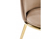Krzesło na złotych nogach Denali, krzesła beżowe złote nogi, krzesła do jadalni beżowe