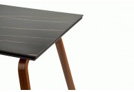Stół rozkładany 140-200 cm czarny marmur / orzechowy LOZANO , stoły do jadalni lozano