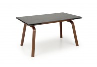 Stół rozkładany 140-200 cm czarny marmur / orzechowy LOZANO , stoły do jadalni lozano