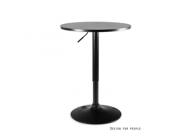 Czarny stolik z regulacją wysokości Round, stół czarny z regulacją, oragly stol czarny z regulacją wysokosci round