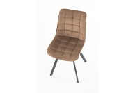 Krzesło nowoczesne z tkaniny velvet, beżowe krzesła do jadalni, bezowe krzesla do salonu