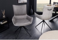 Krzesła tapicerowane mikrofibrą Bax, krzesła do jadalni szare, krzesła nowoczesne