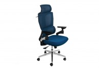 Krzesło biurowe ergonomiczne Zion, fotele obrotowe niebieskie zion
