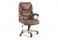 Fotel biurowy brązowy Komfortis, fotele obrotowe brązowe, fotel gabinetowy komfortis