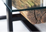 Stolik kawowy z drewna tekowego z recyklingu Nature, drewniana ława Nature 130 cm