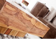 Stolik kawowy karo, drewniany stolik kawowy 80 cm karo, ława drewniana