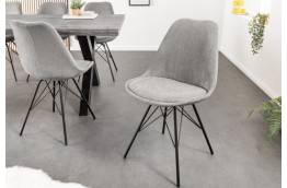 Szare krzesło tapicerowane sztruksem Cord