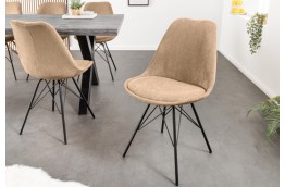 Krzesło tapicerowane sztruksem Cord / jasny brąz