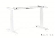 Białe biurko z regulowaną wysokością 140x70 cm Fighter Single Desk, białe biurka regulowane elektrycznie