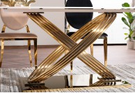 Stół glamour Hermes, stoły w stylu glamour hermes, stoły na złotej nodze, stoły do jadalni