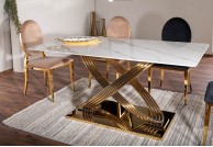 Stół glamour Hermes, stoły w stylu glamour hermes, stoły na złotej nodze, stoły do jadalni