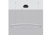 Żyrandol czarny okrągły 120 cm Risa, LED, 3000K, żyrandole nowoczesne do salonu, żyrandol obręcz