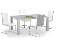 krzesło, krzesła, krzesło do jadalni, krzesło do salonu, krzesło ekoskóra, szaro-biały,zestaw, tył